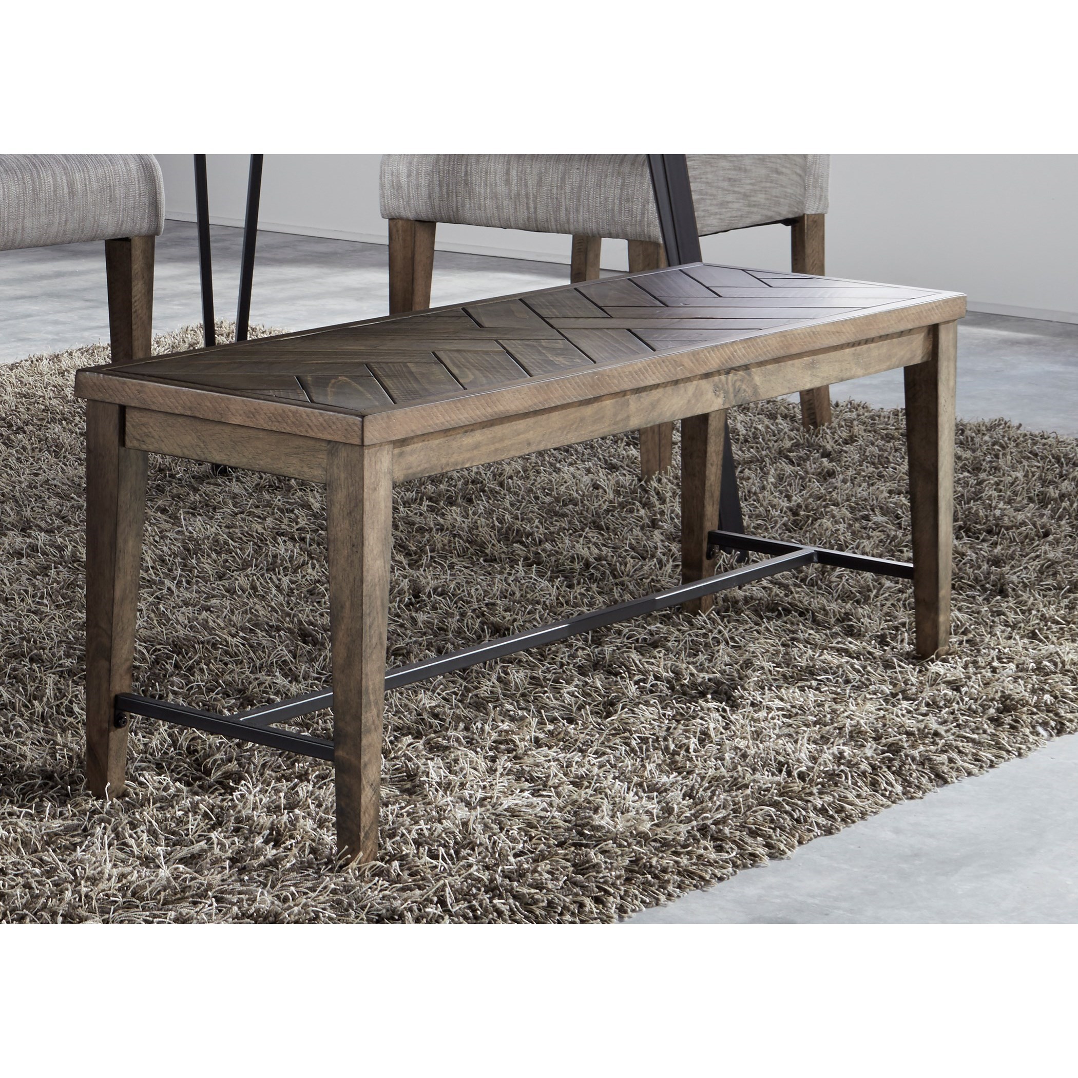 Liberty Furniture Horizons Contemporary Dining Bench with Herringbone